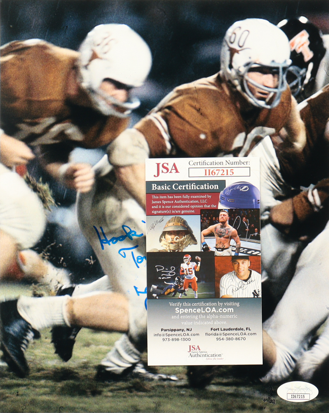 Tommy Nobis Signed Texas Longhorns 8x10 Photo with Extensive Inscription (JSA) at PristineAuction.com Tommy Nobis Signed Texas Longhorns 8x10 Photo with Extensive Inscription (JSA) at PristineAuction.com