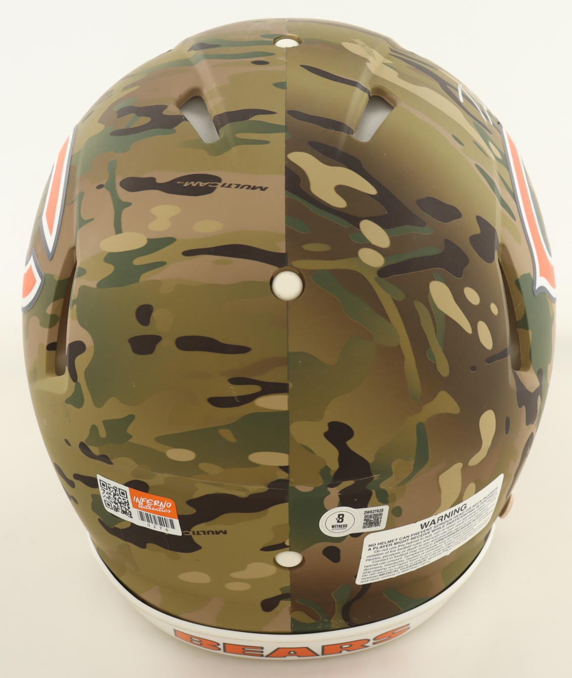 D'Andre Swift Signed Bears Full-Size Authentic On-Field Camo Alternate Speed Helmet With Visor (Beckett) at PristineAuction.com D'Andre Swift Signed Bears Full-Size Authentic On-Field Camo Alternate Speed Helmet With Visor (Beckett) at PristineAuction.com