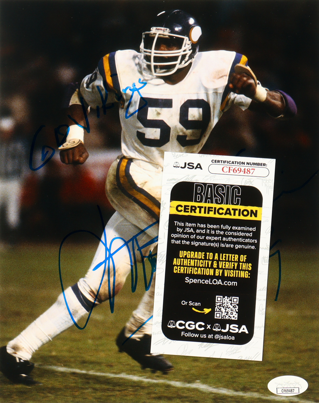 Matt Blair Signed Vikings 8x10 Photo Inscribed "Go Vikings!" (JSA) at PristineAuction.com Matt Blair Signed Vikings 8x10 Photo Inscribed "Go Vikings!" (JSA) at PristineAuction.com