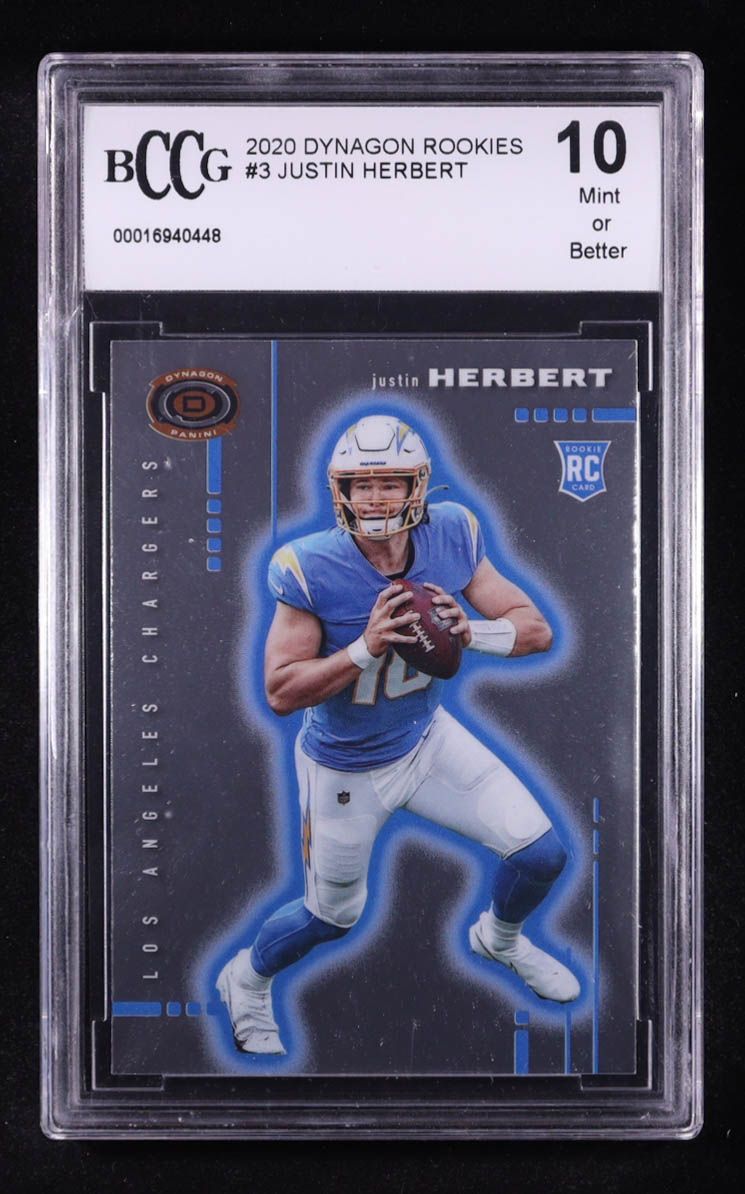 Justin Herbert 2020 Dynagon Rookies #3 RC (BCCG 10) at PristineAuction.com Justin Herbert 2020 Dynagon Rookies #3 RC (BCCG 10) at PristineAuction.com