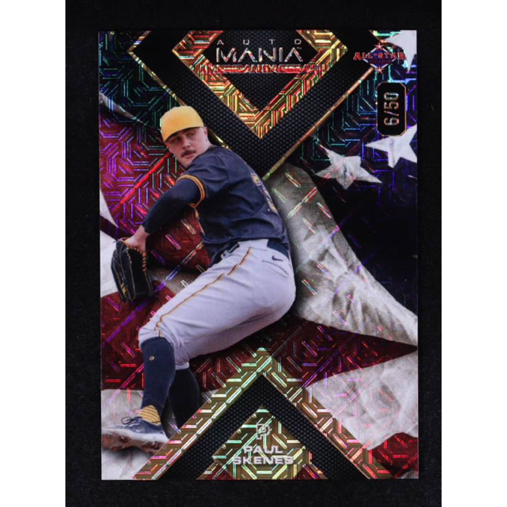 Paul Skenes 2024 Wild Card Auto Mania American Baseball American Flag Mojo #AMASQ-PS3 #06/50 RC at PristineAuction.com