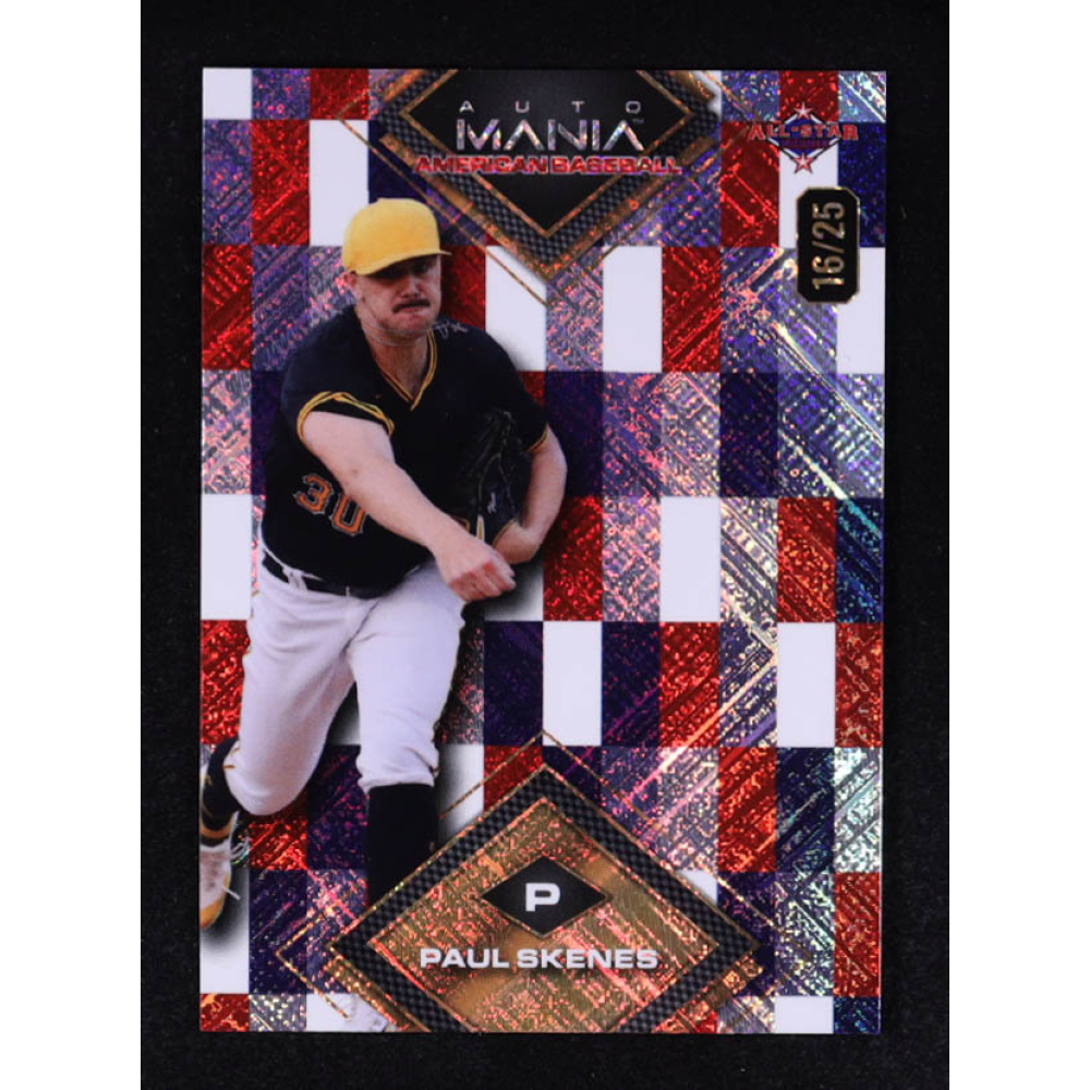 Paul Skenes 2024 Wild Card Auto Mania American Baseball Americana Crosshatch Foil #AMAD-PS2 #16/25 RC at PristineAuction.com