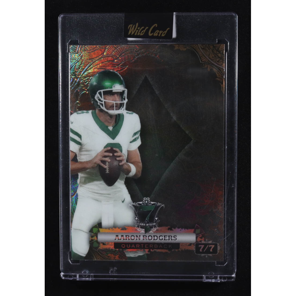 Aaron Rodgers 2024 Wild Card 7 Card Studs Prismatic Gold #AR #7/7 at PristineAuction.com