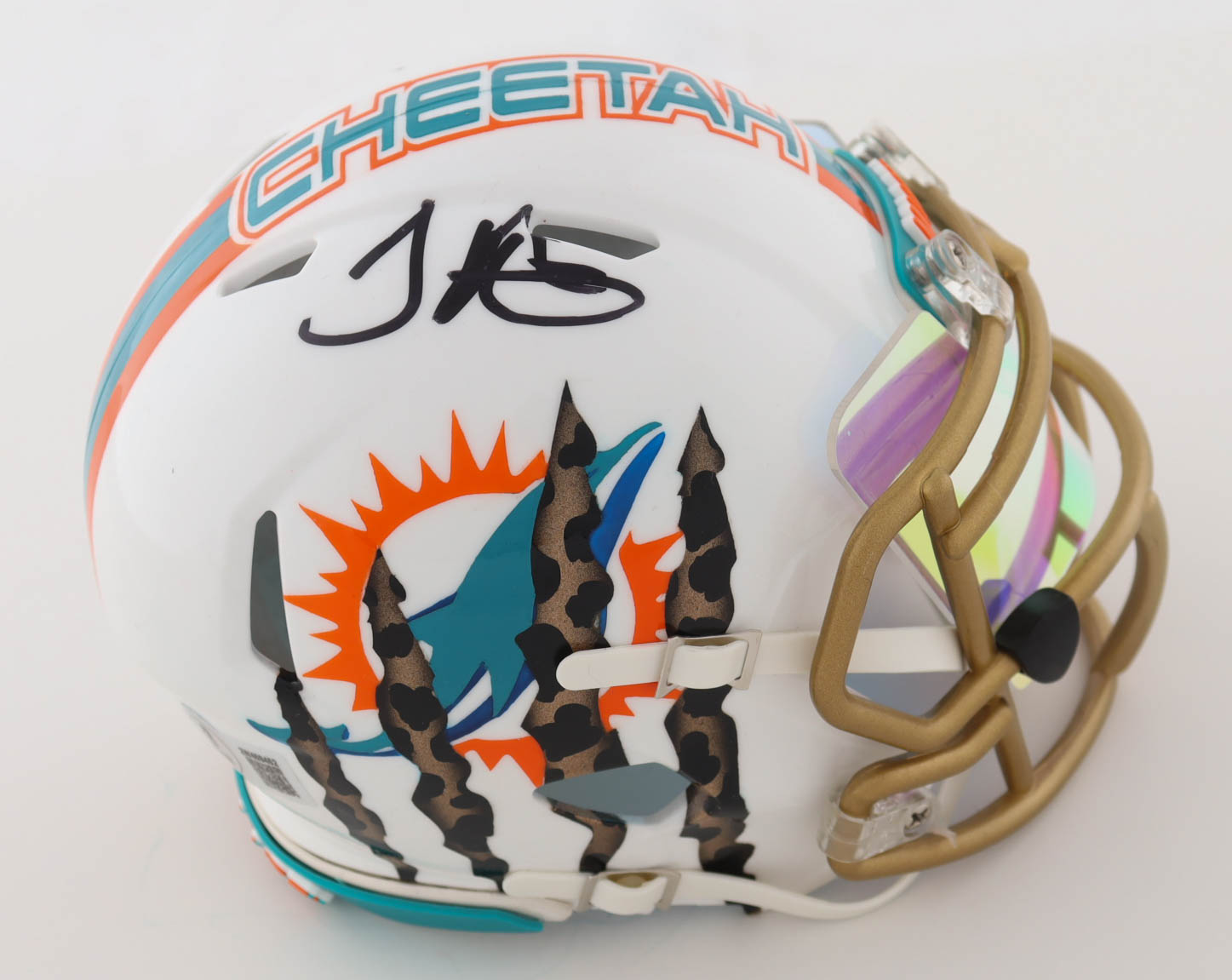 Tyreek Hill Signed Dolphins Custom Speed Mini Helmet with Visor (Beckett) at PristineAuction.com Tyreek Hill Signed Dolphins Custom Speed Mini Helmet with Visor (Beckett) at PristineAuction.com