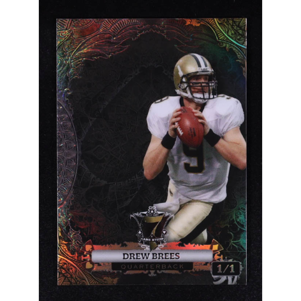 Drew Brees 2024 Wild Card 7 Card Studs Flourished Spade Black #P7CFS-DB3 #1/1 at PristineAuction.com