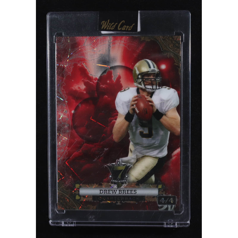 Drew Brees 2024 Wild Card 7 Card Studs Laser Red Gold #DB3 #4/4 at PristineAuction.com