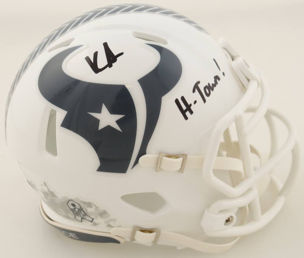 Kearis Jackson Signed Texans Salute to Service Speed Mini Helmet Inscribed "H-Town!" (JSA) at PristineAuction.com Kearis Jackson Signed Texans Salute to Service Speed Mini Helmet Inscribed "H-Town!" (JSA) at PristineAuction.com