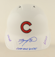 Sammy Sosa Signed Cubs Full-Size Batting Helmet with Display Stand with (3) Career Stat Inscriptions (Beckett) at PristineAuction.com