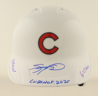 Sammy Sosa Signed Cubs Full-Size Batting Helmet with Display Stand with (3) Career Stat Inscriptions (Beckett) at PristineAuction.com