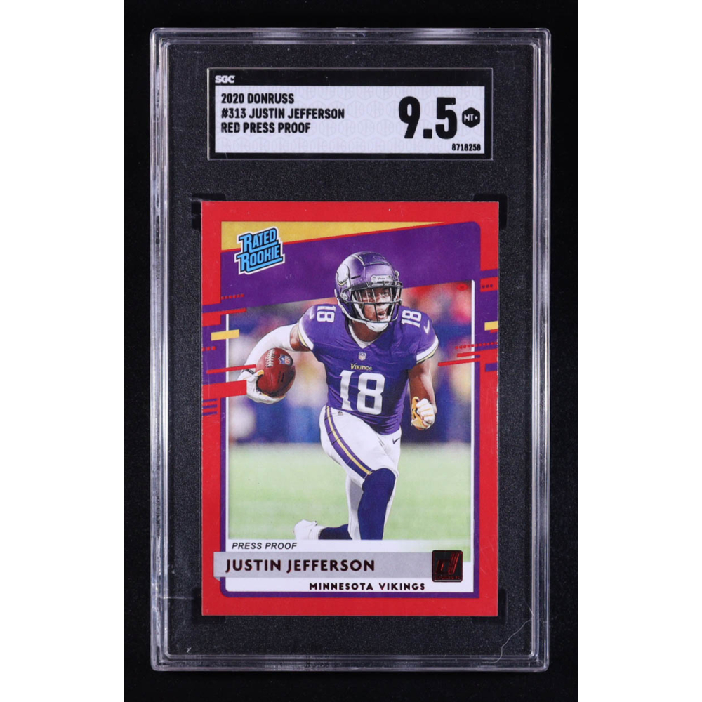 Justin Jefferson 2020 Donruss Press Proof Red #313 RR RC (SGC 9.5) at PristineAuction.com