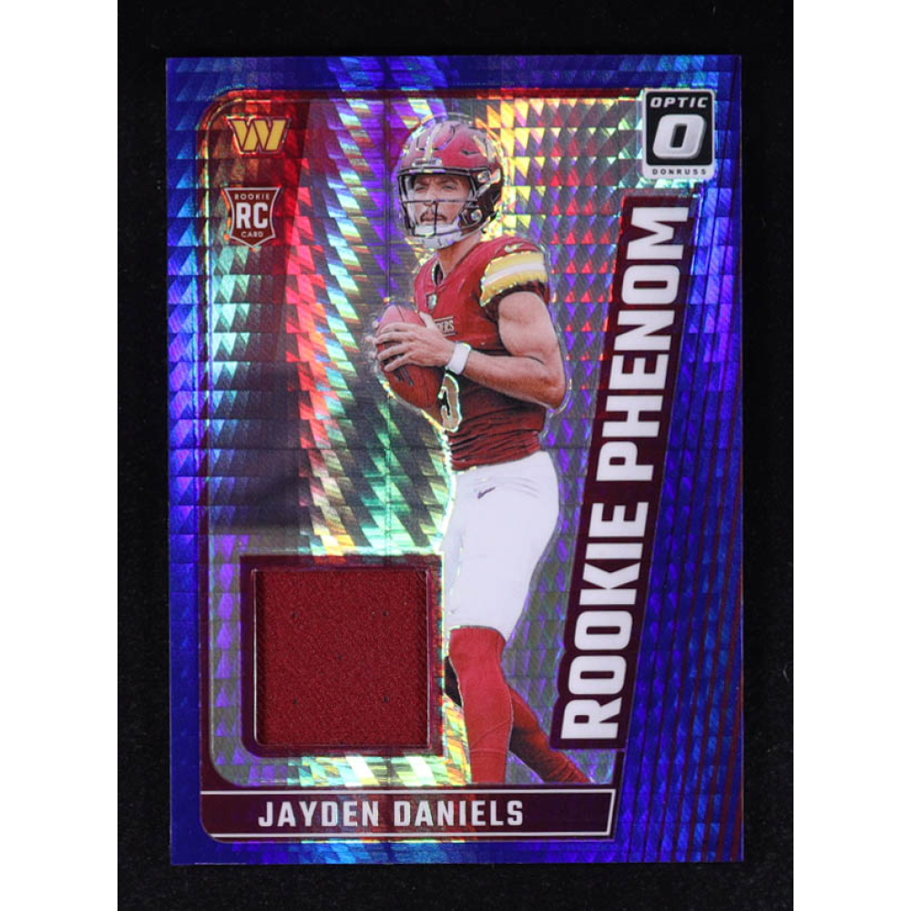 Jayden Daniels 2024 Donruss Optic Rookie Phenoms Blue Hyper #17 RC at PristineAuction.com