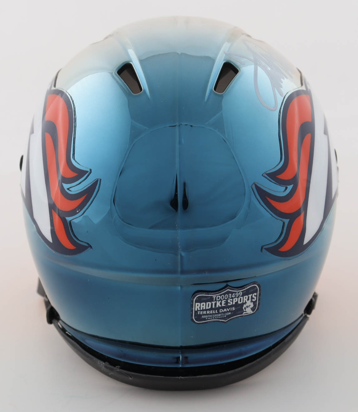 Terrell Davis Signed Broncos Custom Chrome Speed Mini Helmet (Radtke) at PristineAuction.com Terrell Davis Signed Broncos Custom Chrome Speed Mini Helmet (Radtke) at PristineAuction.com