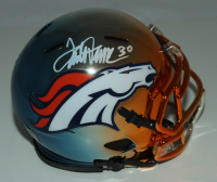 Terrell Davis Signed Broncos Custom Chrome Speed Mini Helmet (Radtke) at PristineAuction.com