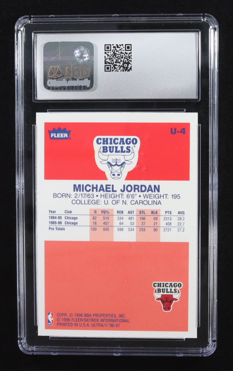 Michael Jordan 1996-97 Ultra Decade of Excellence #U4 (CSG 10) at PristineAuction.com Michael Jordan 1996-97 Ultra Decade of Excellence #U4 (CSG 10) at PristineAuction.com