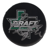 Brady Tkachuk Signed 2018 NHL Draft Logo Hockey Puck (Beckett) at PristineAuction.com