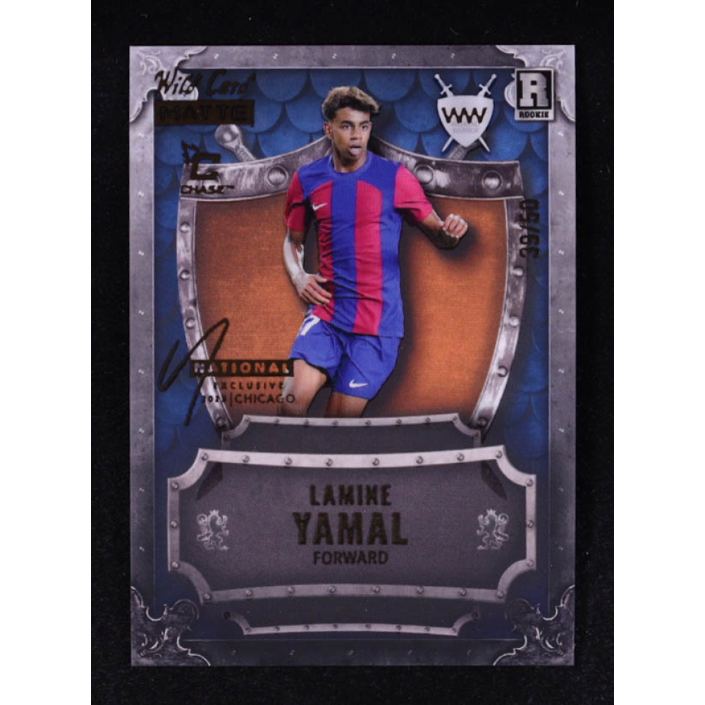 Lamine Yamal 2024 Wild Card Matte Weekend Warrior '25 National Exlcusive Gold Chase #WW-LY #39/50 RC at PristineAuction.com