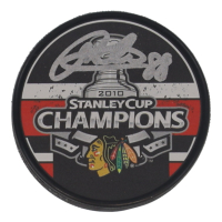 Patrick Kane Signed Blackhawks 2010 Stanley Cup Champions Logo Hockey Puck (JSA) at PristineAuction.com