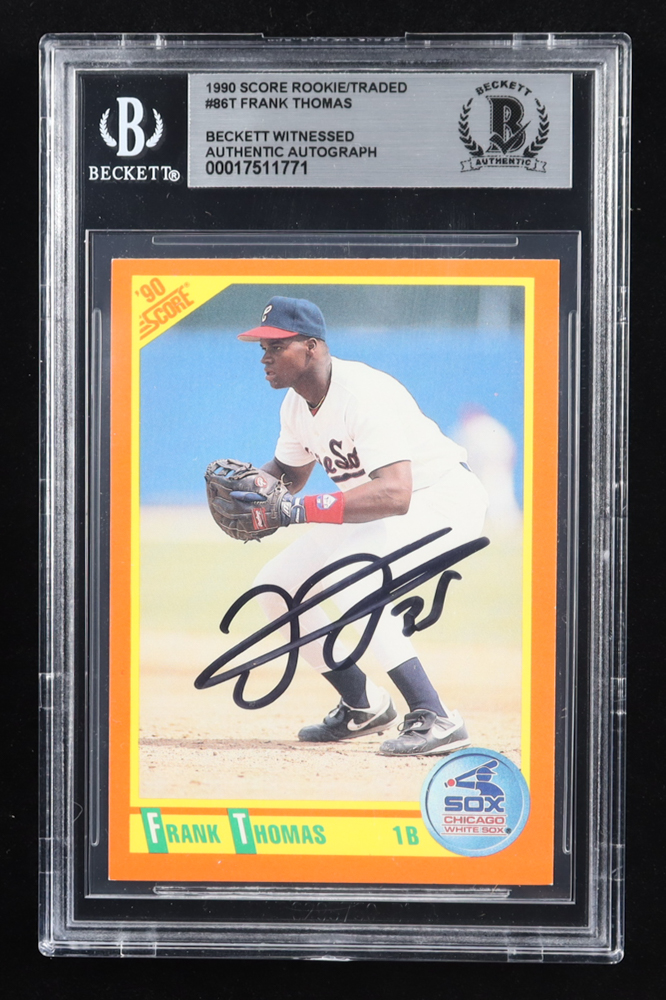 Frank Thomas Signed 1990 Score Rookie/Traded #86T RC (BGS) at PristineAuction.com Frank Thomas Signed 1990 Score Rookie/Traded #86T RC (BGS) at PristineAuction.com