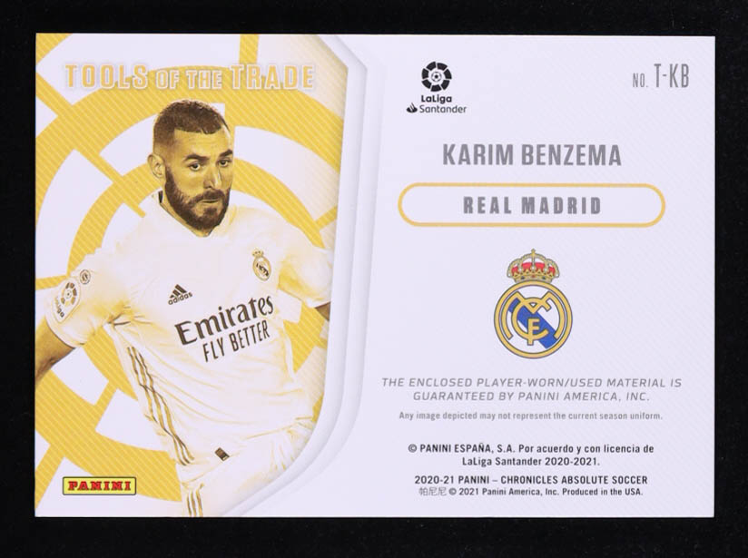 Karim Benzema 2020-21 Absolute Tools of the Trade Dual Material #TKB #258/500 at PristineAuction.com Karim Benzema 2020-21 Absolute Tools of the Trade Dual Material #TKB #258/500 at PristineAuction.com
