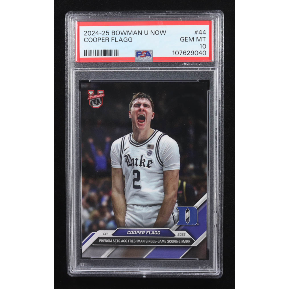 Cooper Flag 2024-25 Bowman University Now #44 RC (PSA 10) at PristineAuction.com