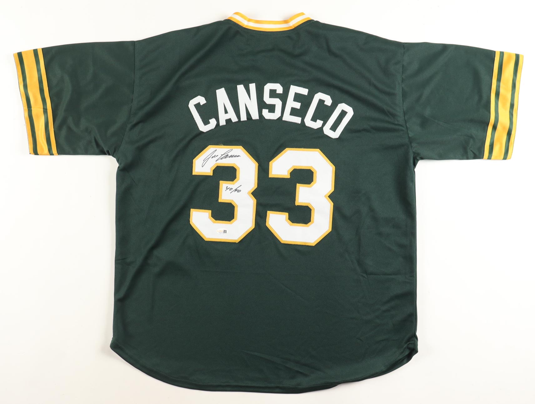 Jose Canseco Signed Jersey Inscribed "40/40"(JSA) at PristineAuction.com Jose Canseco Signed Jersey Inscribed "40/40"(JSA) at PristineAuction.com