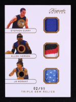 Stephen Curry / Allen Iverson / Ja Morant 2024 Keepsake Edition Gem Relic #379 #2/99 at PristineAuction.com