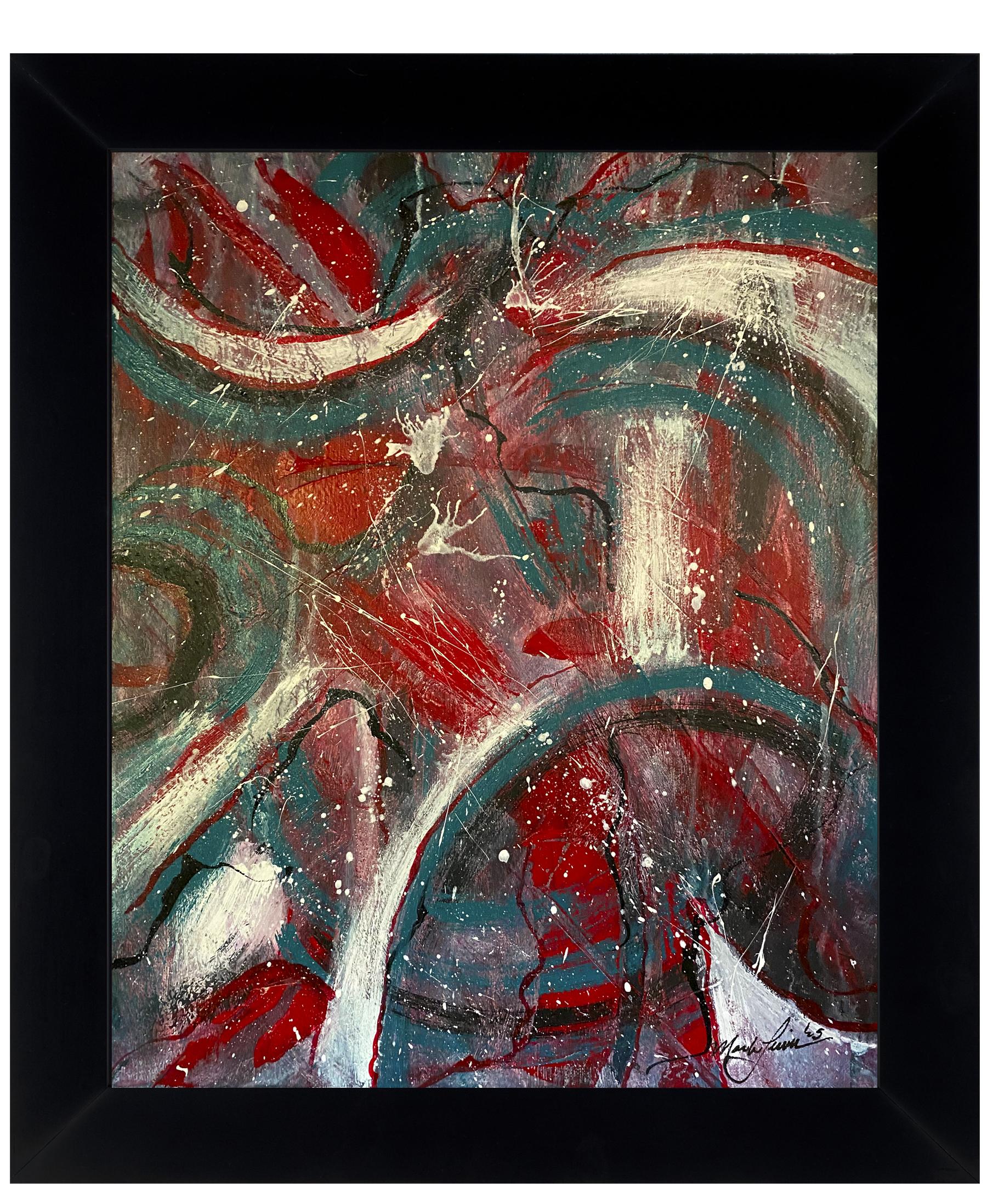 Mark Lewis Custom Framed Original Painting On Canvas #015-25 (Lewis) at PristineAuction.com Mark Lewis Custom Framed Original Painting On Canvas #015-25 (Lewis) at PristineAuction.com