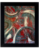 Mark Lewis Custom Framed Original Painting On Canvas #015-25 (Lewis) at PristineAuction.com