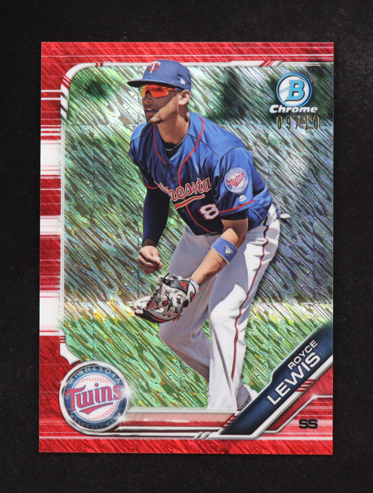 Royce Lewis 2019 Bowman Chrome Prospects Red Shimmer Refractors #BCP151 RC #9/10 at PristineAuction.com Royce Lewis 2019 Bowman Chrome Prospects Red Shimmer Refractors #BCP151 RC #9/10 at PristineAuction.com