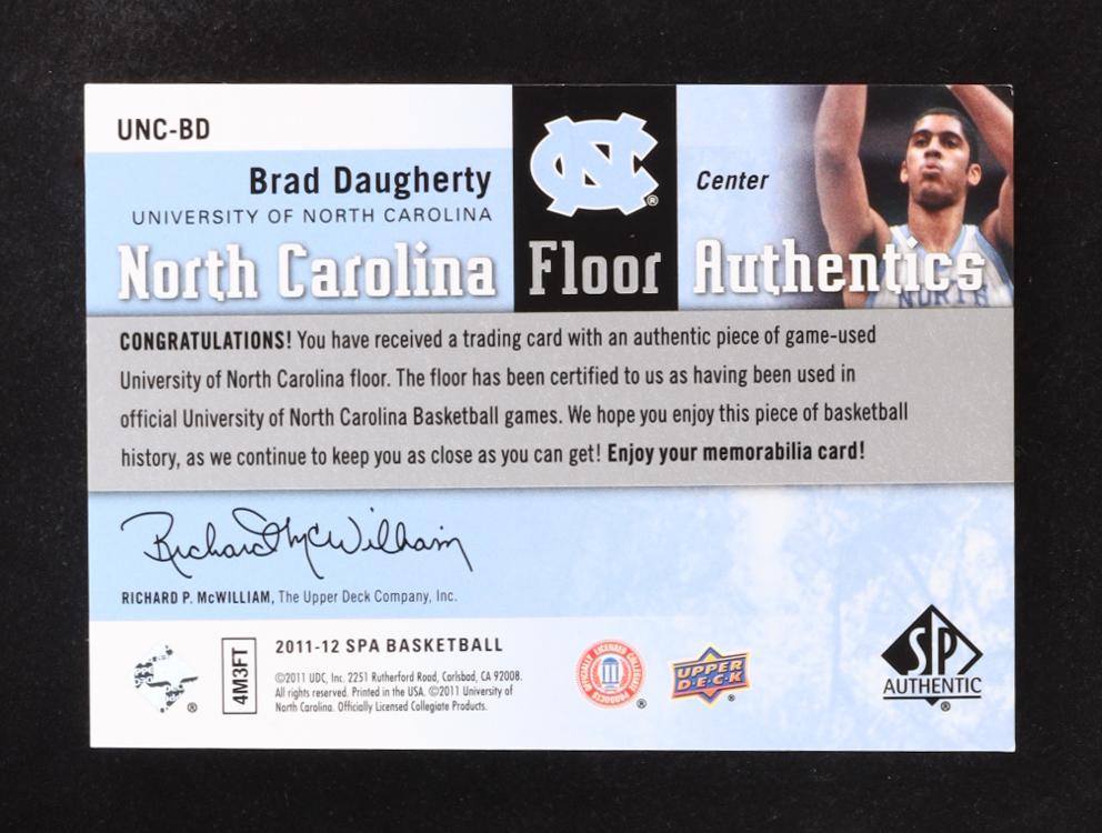 Brad Daugherty 2011-12 SP Authentic North Carolina Floor #UNCBD at PristineAuction.com Brad Daugherty 2011-12 SP Authentic North Carolina Floor #UNCBD at PristineAuction.com
