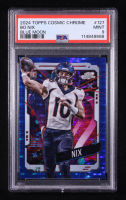 Bo Nix 2024 Topps Cosmic Chrome Blue Moon Refractors #127 RC #36/99 (PSA 9) at PristineAuction.com