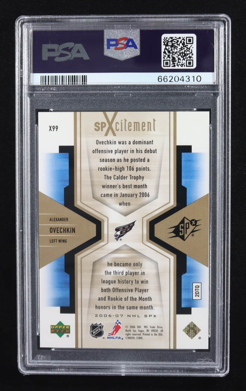 Alexander Ovechkin 2006-07 SPx SPxcitement #X99 #492/999 (PSA 10) at PristineAuction.com Alexander Ovechkin 2006-07 SPx SPxcitement #X99 #492/999 (PSA 10) at PristineAuction.com