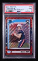 Drake Maye 2024 Donruss Optic Rated Rookies Preview Red Wave #379 RC (PSA 9) at PristineAuction.com