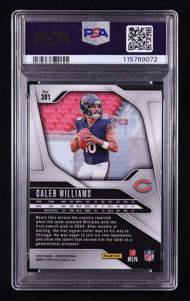 Caleb Williams 2024 Panini Prizm #301 RC (PSA 9) at PristineAuction.com Caleb Williams 2024 Panini Prizm #301 RC (PSA 9) at PristineAuction.com