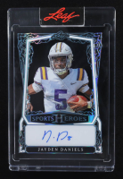 Jayden Daniels 2025 Leaf Sports Heroes Silver Foil Autograph #BAJD3 #5/8 at PristineAuction.com