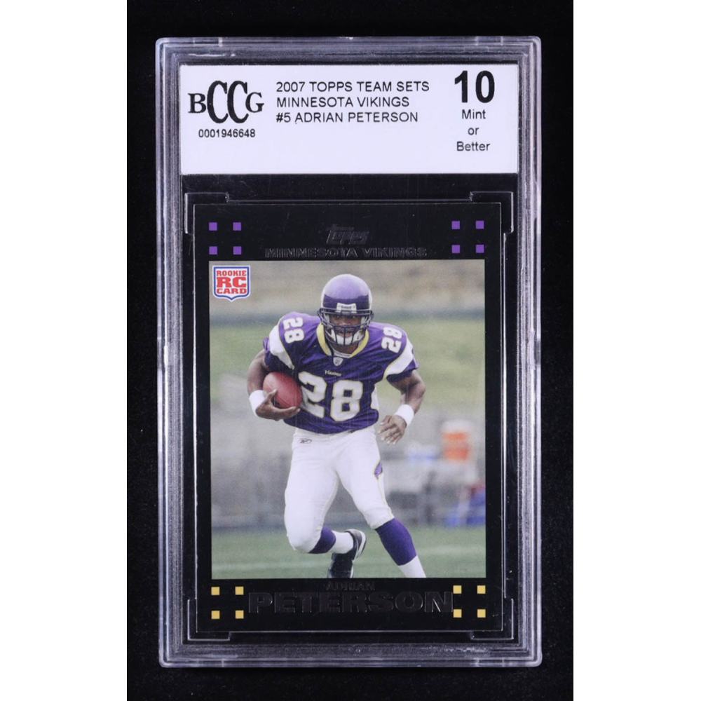 Adrian Peterson 2007 Vikings Topps #5 RC (BCCG 10) at PristineAuction.com
