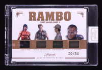John Rambo/Michael Reed Ericson/Lieutenant Tay/Lt. Col. Podovsky 2024 Keepsake Edition Quad Relic Authentic Rambo First Blood Part II #159 #20/50 at PristineAuction.com