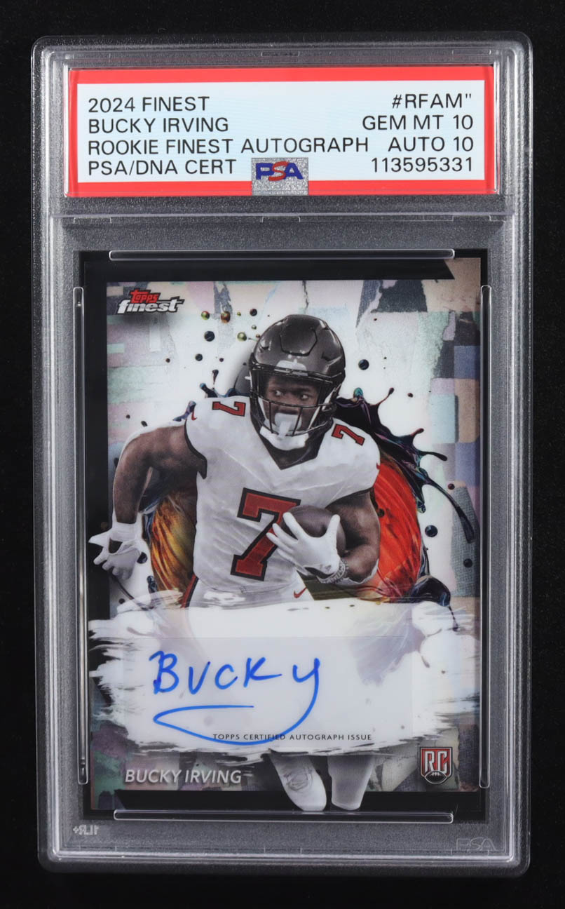 Bucky Irving 2024 Finest Rookie Autographs #RFAM RC (PSA 10 | Auto Grade PSA 10) at PristineAuction.com Bucky Irving 2024 Finest Rookie Autographs #RFAM RC (PSA 10 | Auto Grade PSA 10) at PristineAuction.com