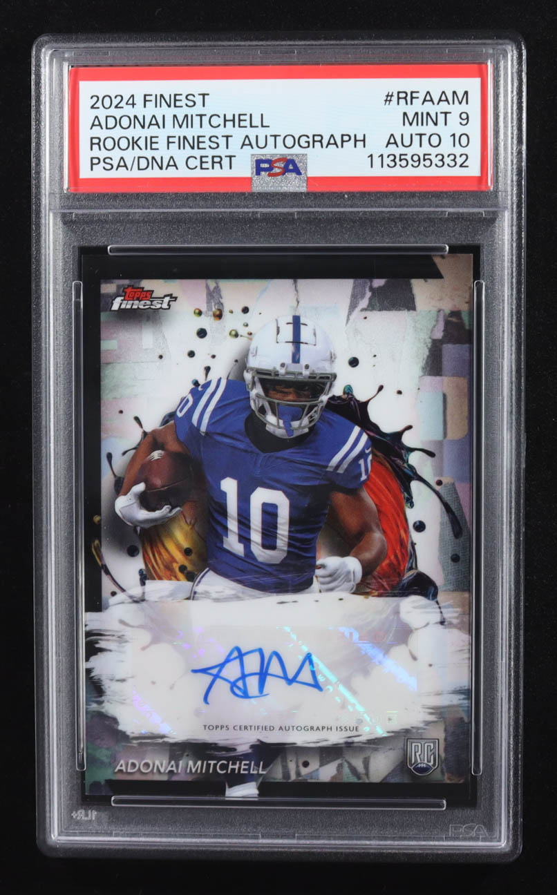 Adonai Mitchell 2024 Finest Rookie Autographs #RFAAM RC (PSA 9 | Auto Grade PSA 10) at PristineAuction.com Adonai Mitchell 2024 Finest Rookie Autographs #RFAAM RC (PSA 9 | Auto Grade PSA 10) at PristineAuction.com