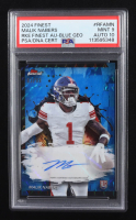 Malik Nabers 2024 Finest Rookie Autographs Blue Geometric Refractors #RFAMN #03/99 RC (PSA 9 | Auto Grade PSA 10) at PristineAuction.com