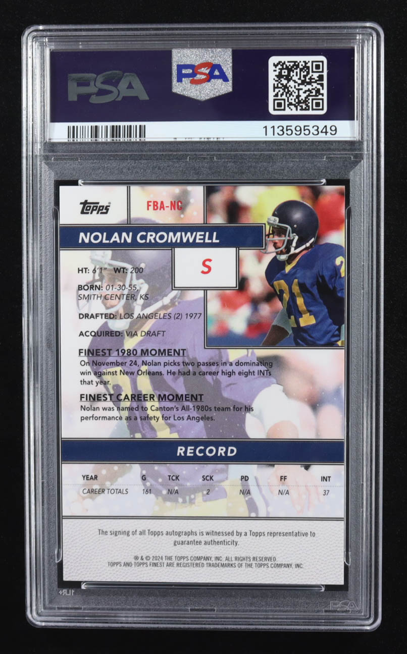 Nolan Cromwell 2024 Finest Flashback Autographs Blue Geometric Refractors #FBANC #53/99 (PSA 9 | Auto Grade PSA 10) at PristineAuction.com Nolan Cromwell 2024 Finest Flashback Autographs Blue Geometric Refractors #FBANC #53/99 (PSA 9 | Auto Grade PSA 10) at PristineAuction.com