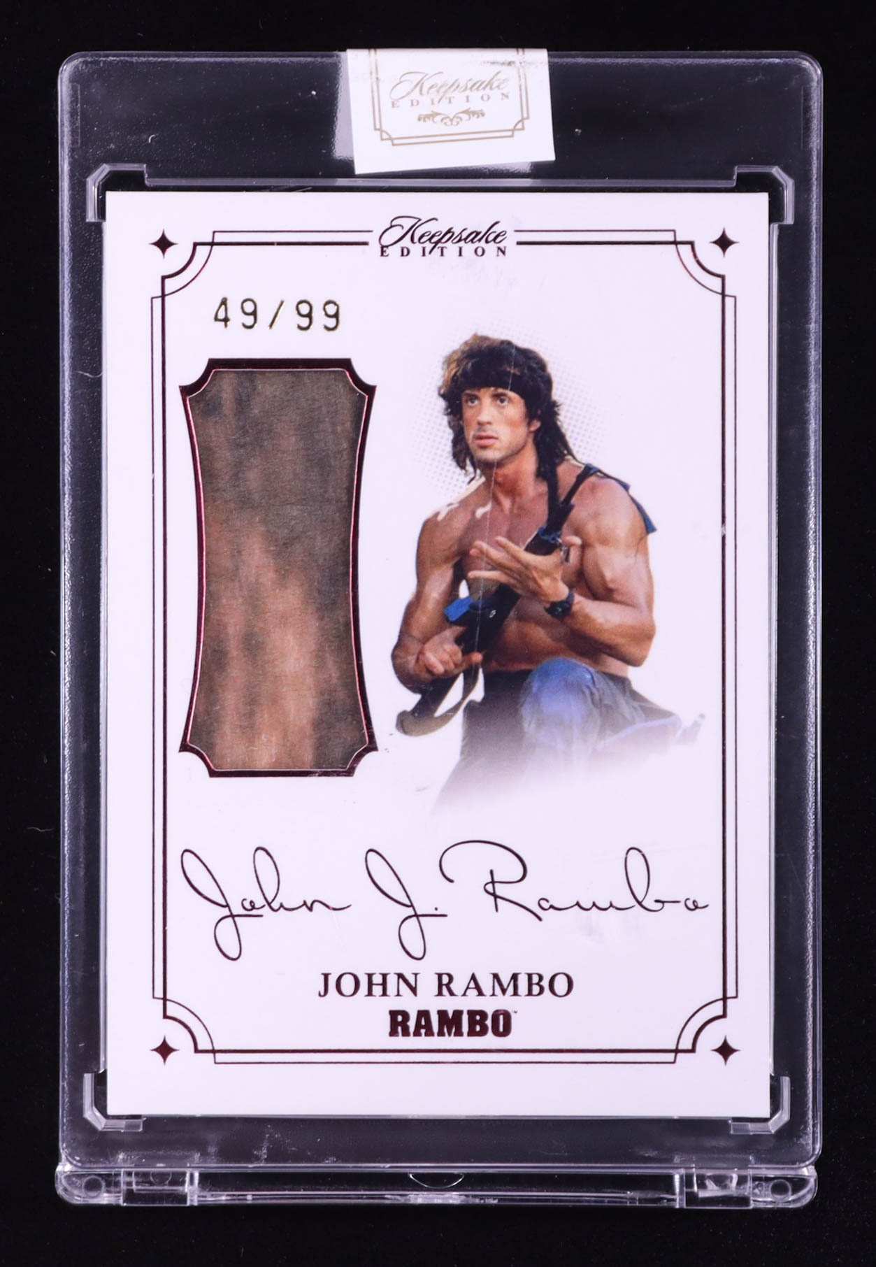 John Rambo 2024 Keepsake Edition Laser Signapatch Authentic Rambo III #29 #49/99 at PristineAuction.com John Rambo 2024 Keepsake Edition Laser Signapatch Authentic Rambo III #29 #49/99 at PristineAuction.com
