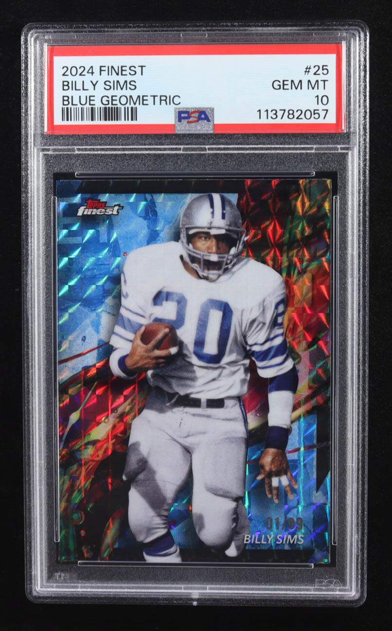 Billy Sims 2024 Finest Blue Checkerboard Refractors #25 #01/99 (PSA 10) at PristineAuction.com Billy Sims 2024 Finest Blue Checkerboard Refractors #25 #01/99 (PSA 10) at PristineAuction.com