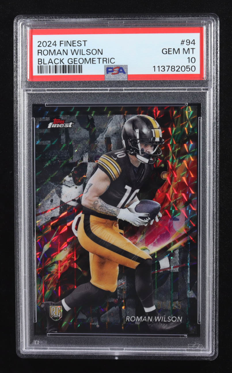 Roman Wilson 2024 Finest Black Geometric Refractors #94 #06/25 RC (PSA 10) at PristineAuction.com Roman Wilson 2024 Finest Black Geometric Refractors #94 #06/25 RC (PSA 10) at PristineAuction.com
