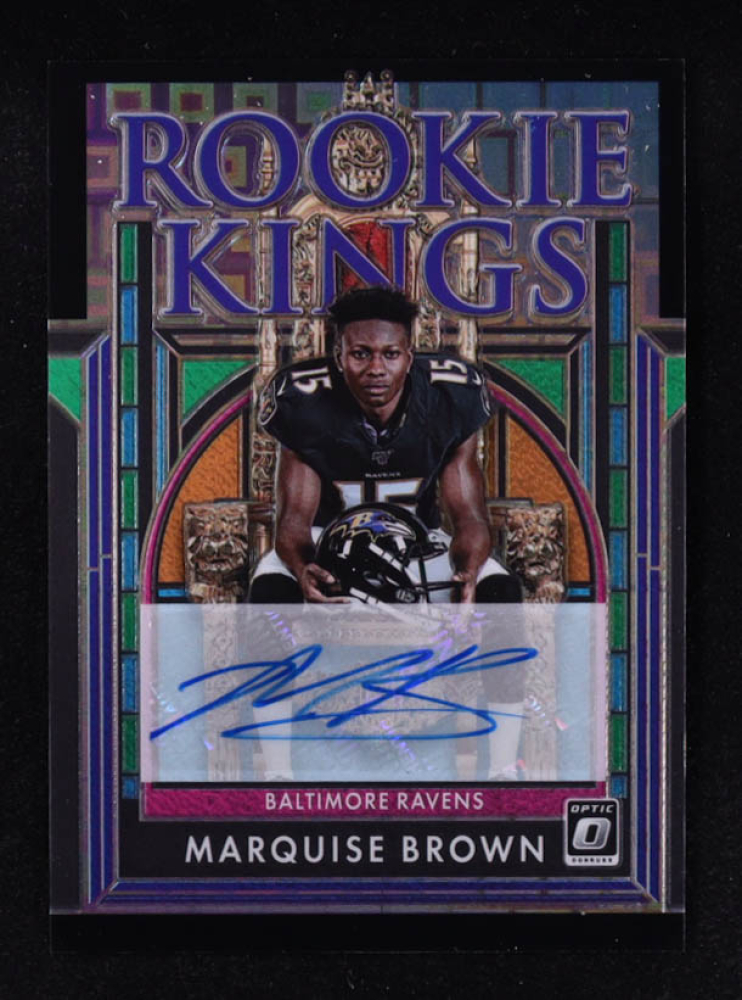 Marquise Brown 2019 Donruss Optic Rookie Kings Autographs Black Pandora #19 RC #01/10