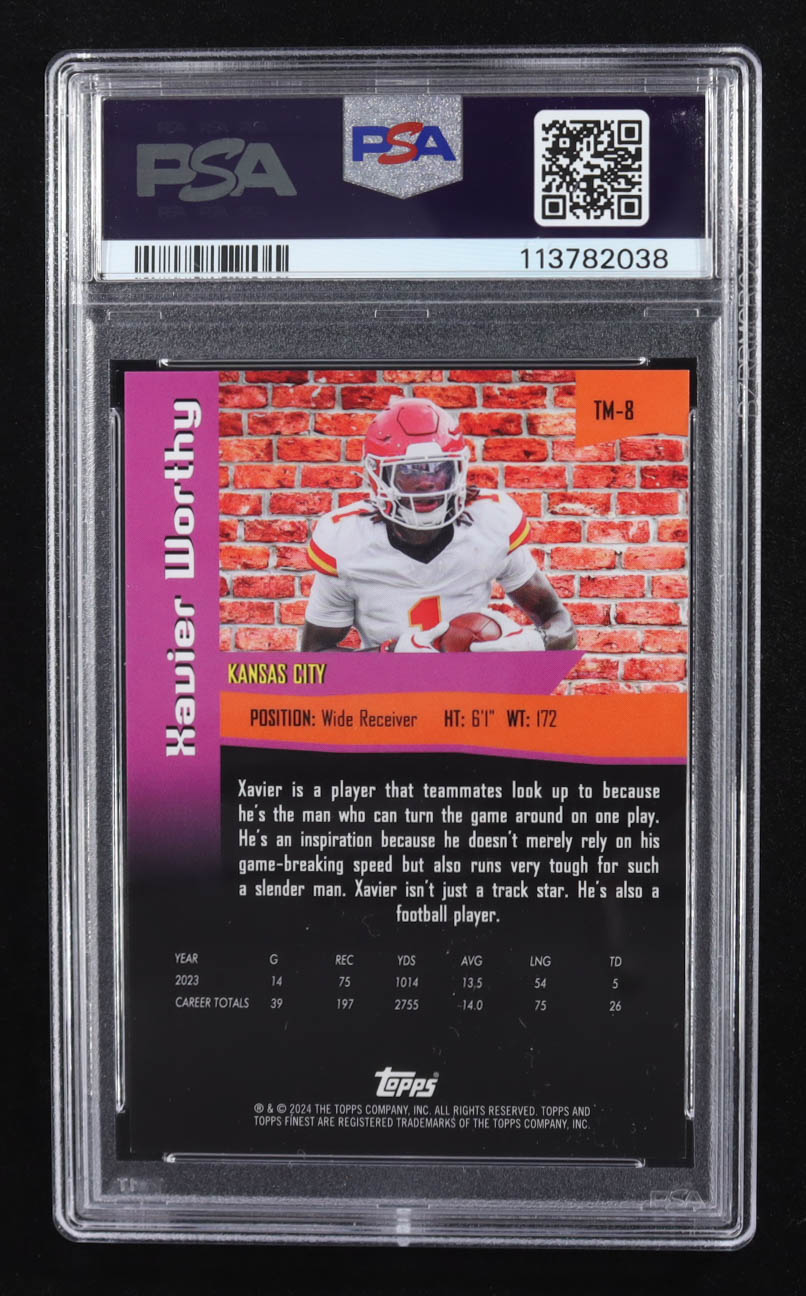Xavier Worthy 2024 Finest The Man #TM8 RC (PSA 10) at PristineAuction.com Xavier Worthy 2024 Finest The Man #TM8 RC (PSA 10) at PristineAuction.com
