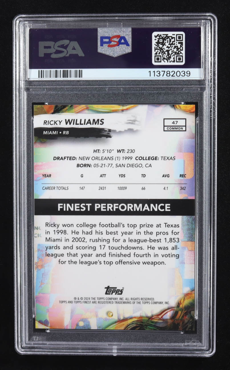 Ricky Williams 2024 Finest Oil Spill Geometric Refractors #47 #02/20 (PSA 8) at PristineAuction.com Ricky Williams 2024 Finest Oil Spill Geometric Refractors #47 #02/20 (PSA 8) at PristineAuction.com