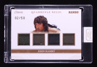 John Rambo 2024 Keepsake Edition Quadruple Relic Authentic Rambo III #179 #02/50 at PristineAuction.com