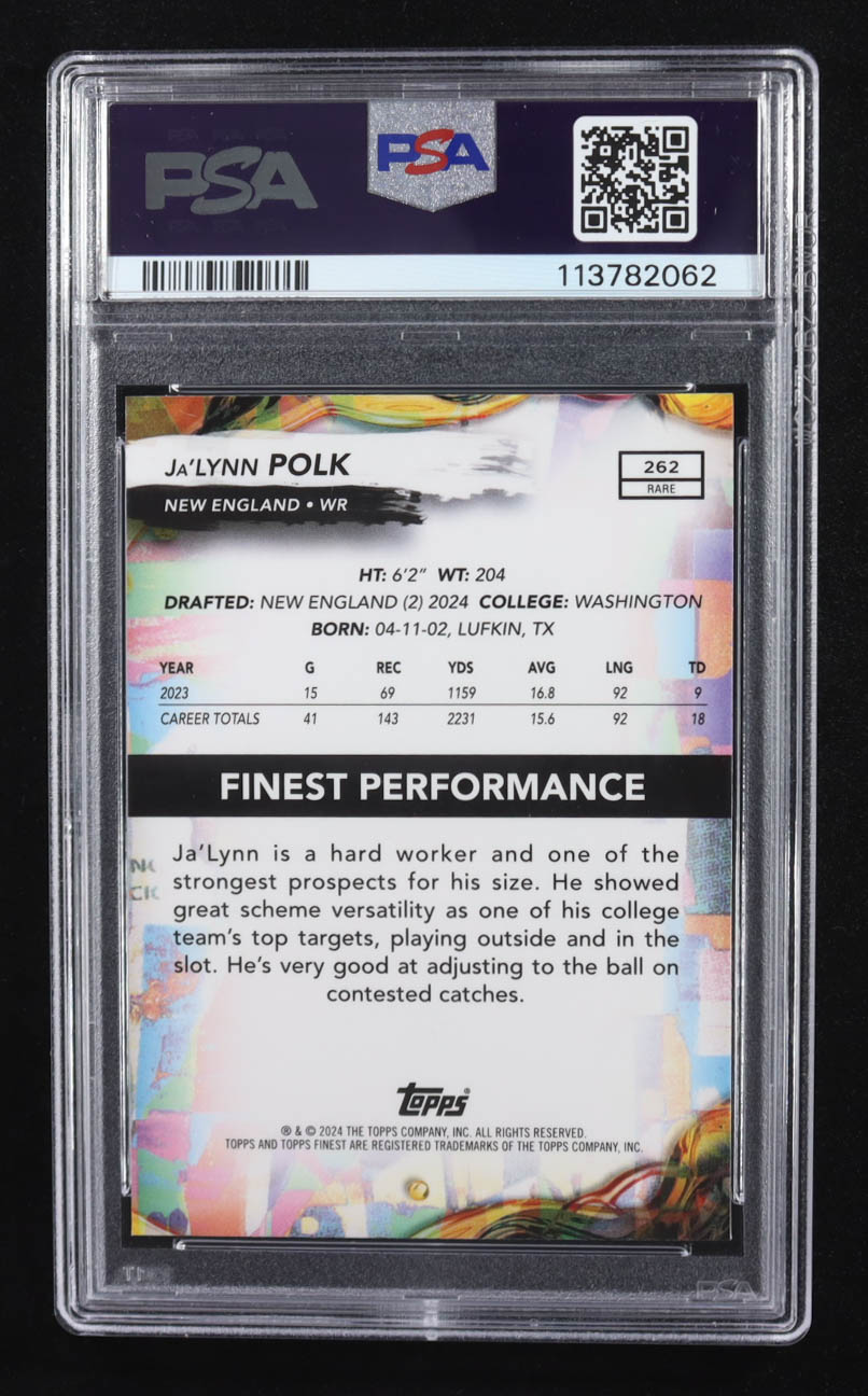 Ja'Lynn Polk 2024 Finest Blue Refractors #262 #94/99 RC (PSA 9) at PristineAuction.com Ja'Lynn Polk 2024 Finest Blue Refractors #262 #94/99 RC (PSA 9) at PristineAuction.com