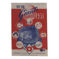 Ralph Branca & Bobby Thomson Signed 1951 Giants 75th Anniversary Program & Score Card (Beckett) at PristineAuction.com